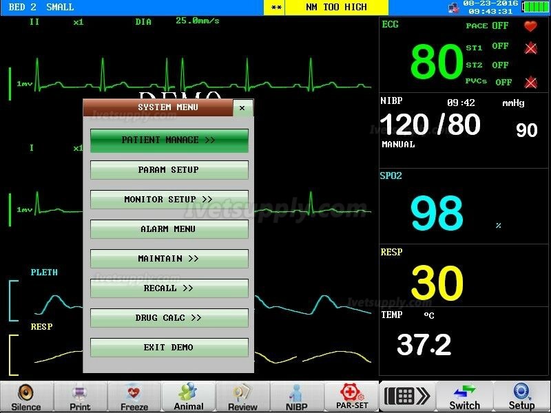 Veterinary Portable Patient Monitor Vet Vital Signs Monitor for Cats And Dogs